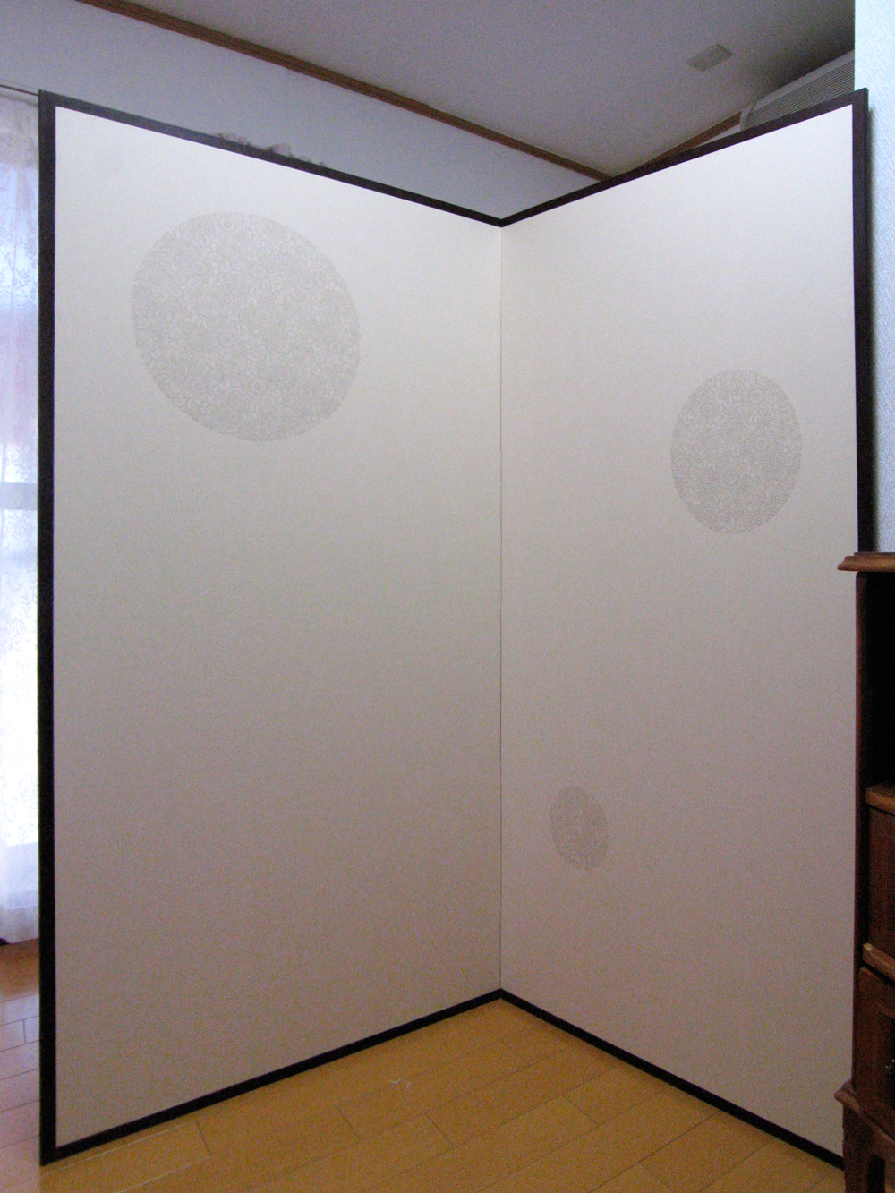 町家ふすま・伊勢型紙の屏風