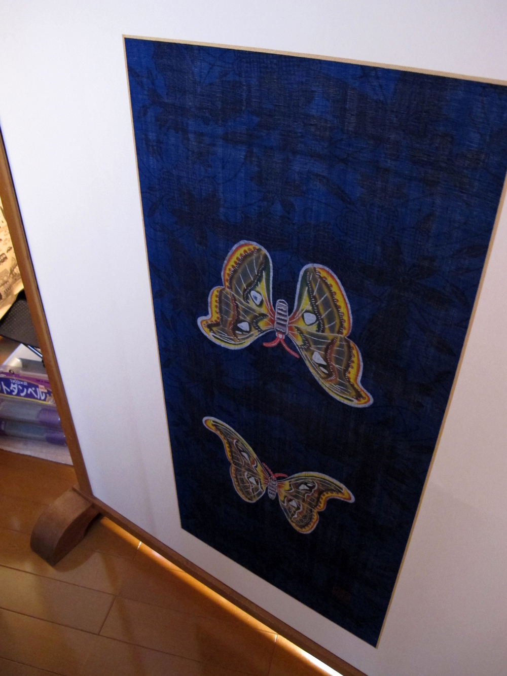 琉球紅型染めの衝立