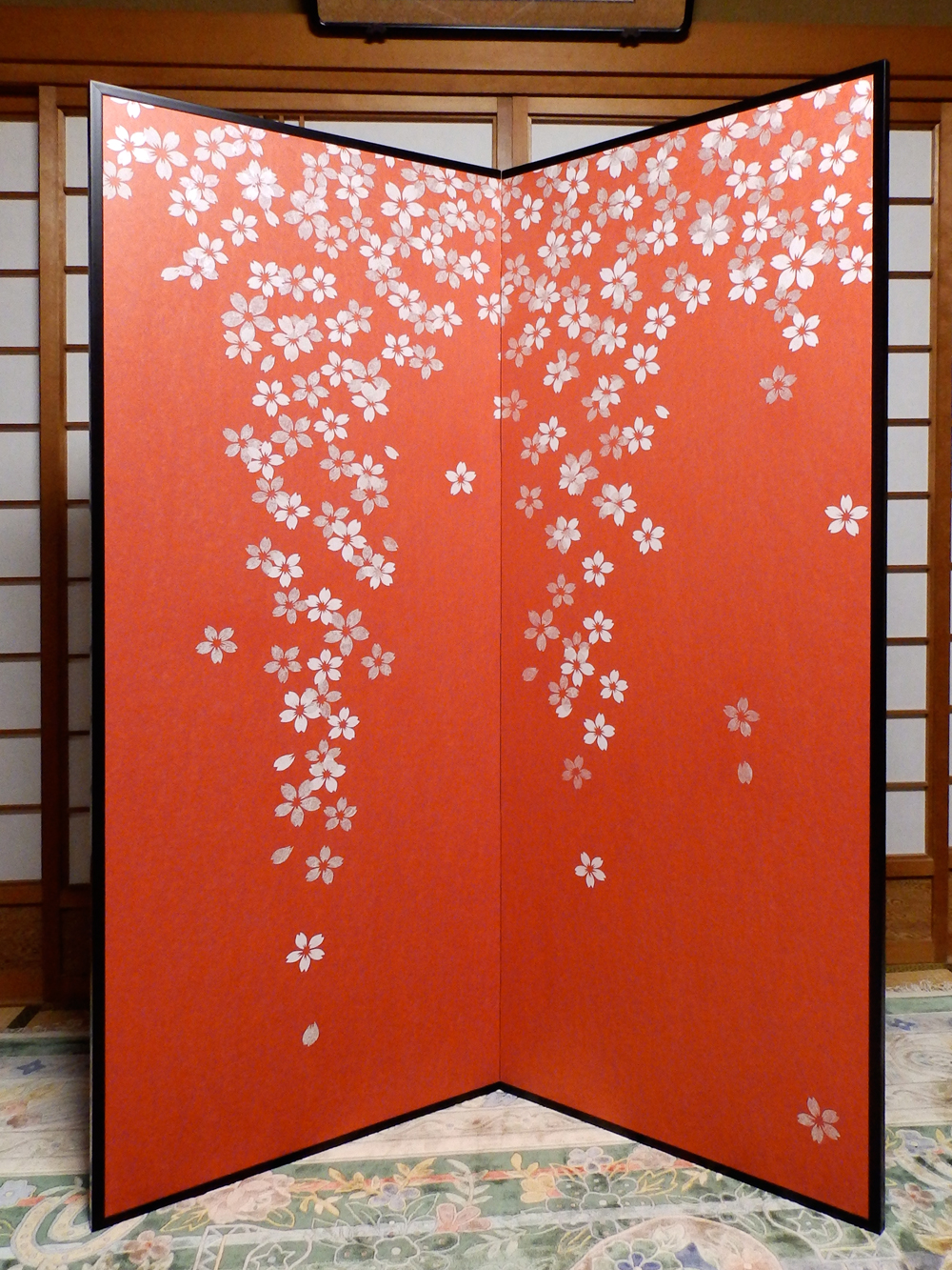 町家ふすま・爛漫の屏風