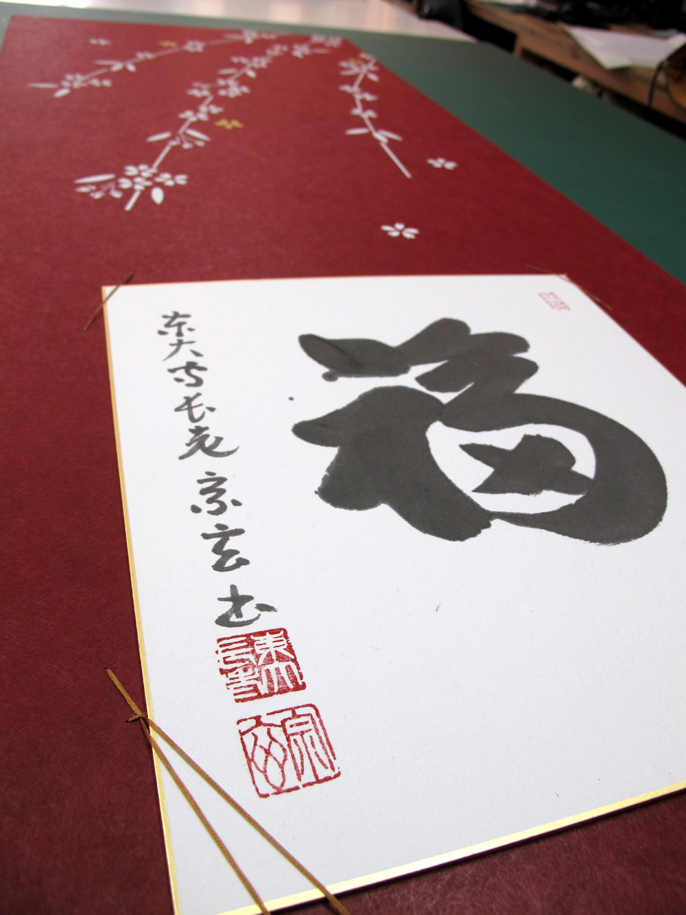 色紙パネル　松葉