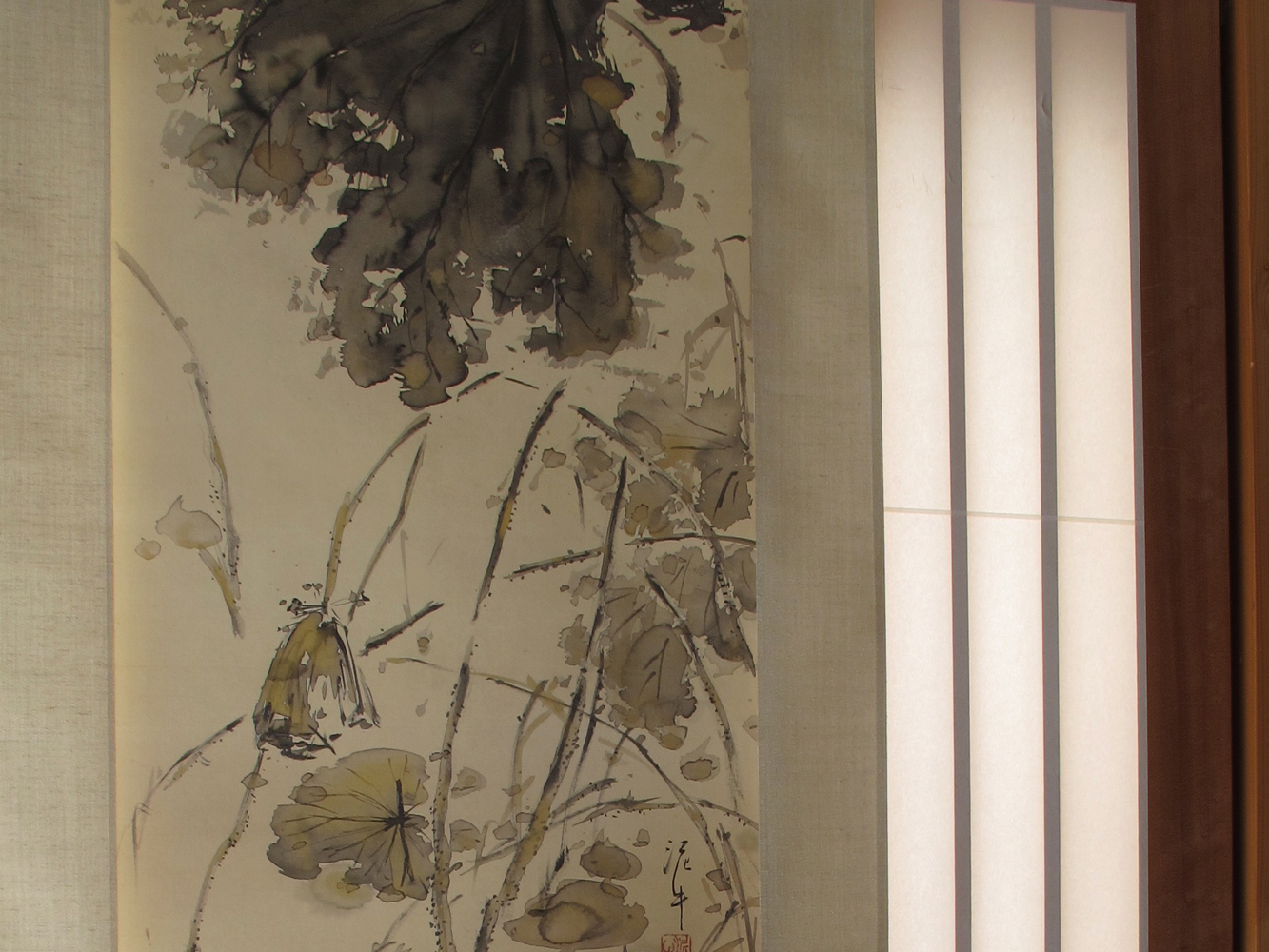 蓮の掛軸　作替え