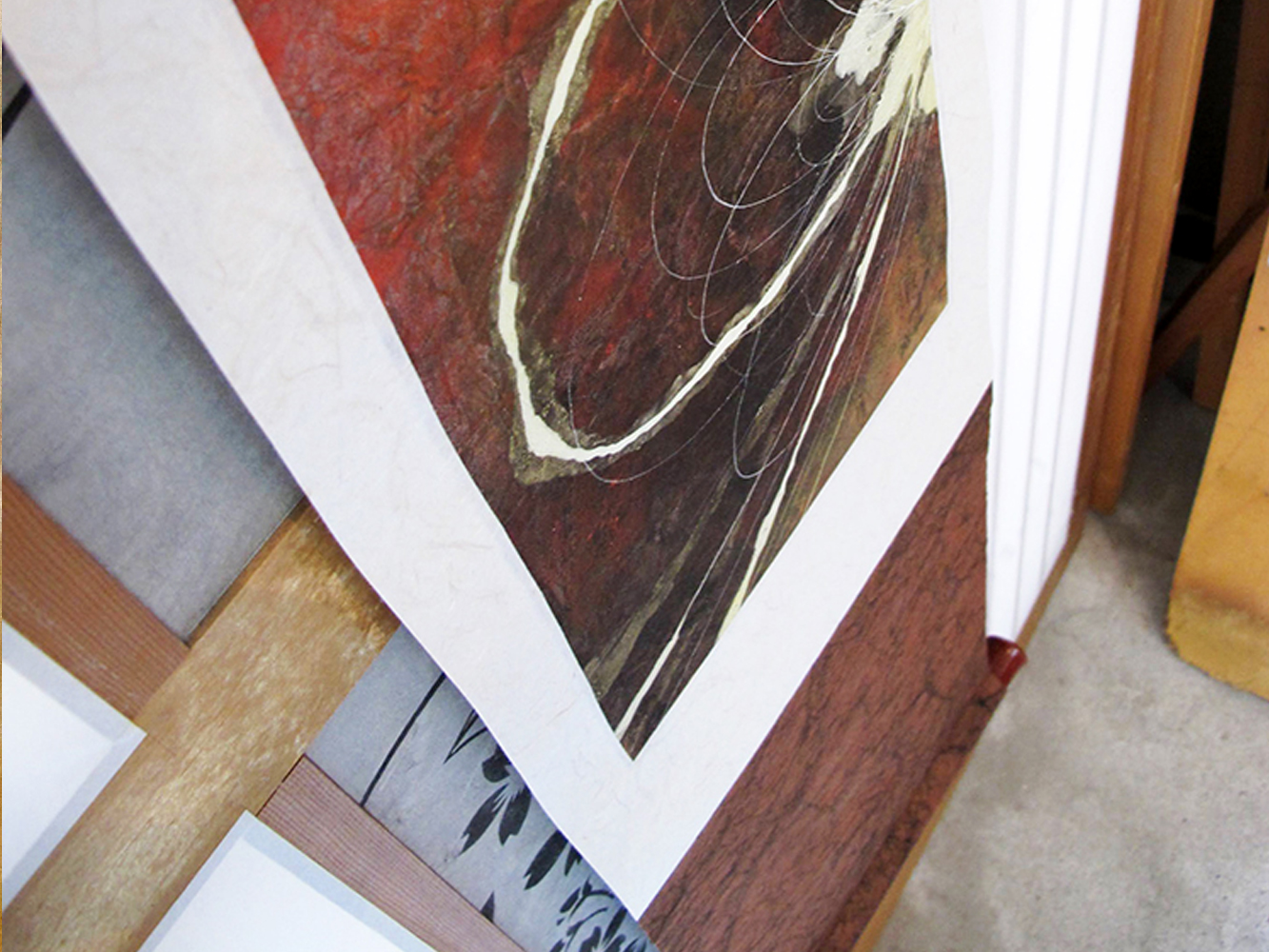 赤柿渋揉み紙の紙軸