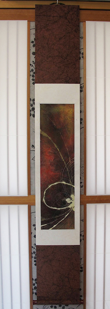 柿渋揉み紙の紙軸