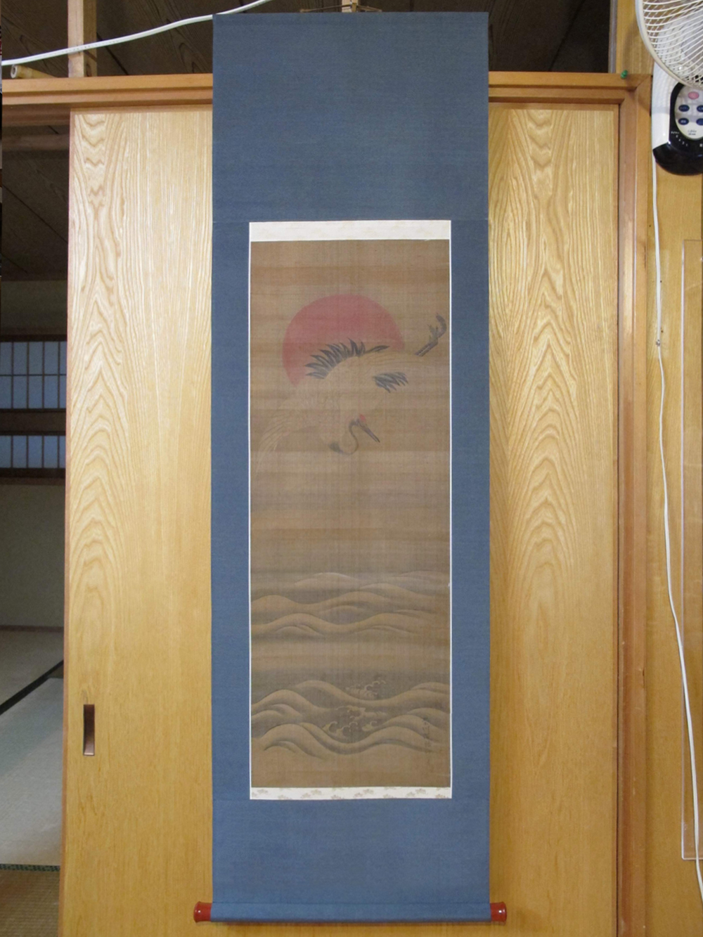 鶴の掛軸　仕上がり