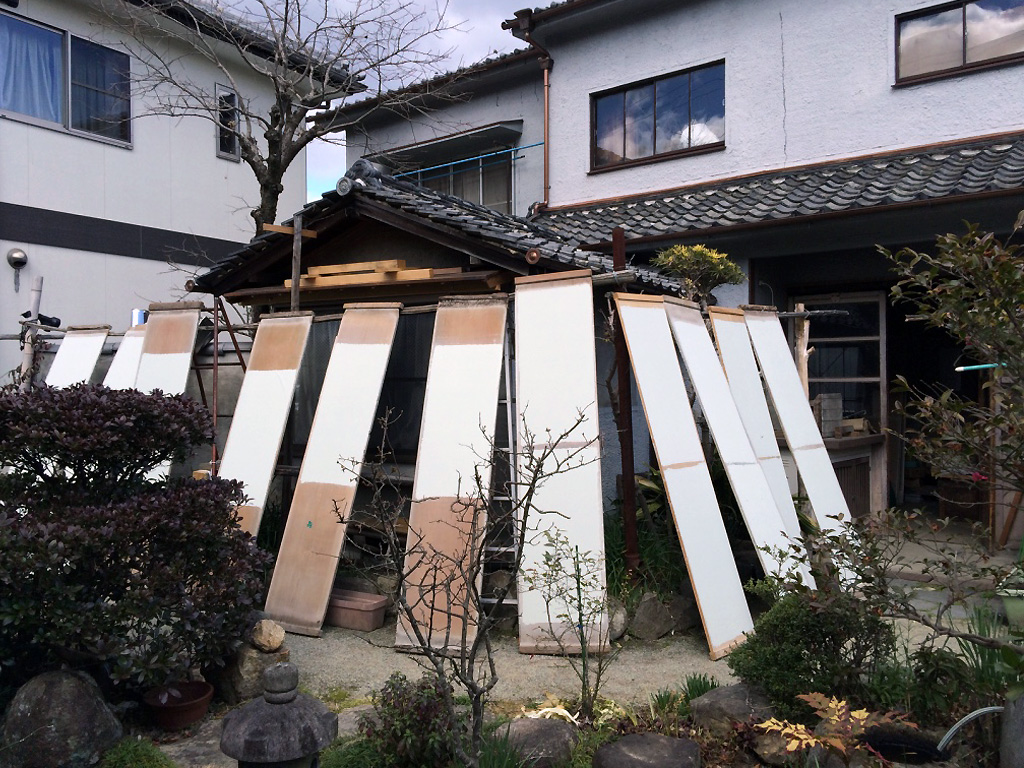 板干し　名塩和紙
