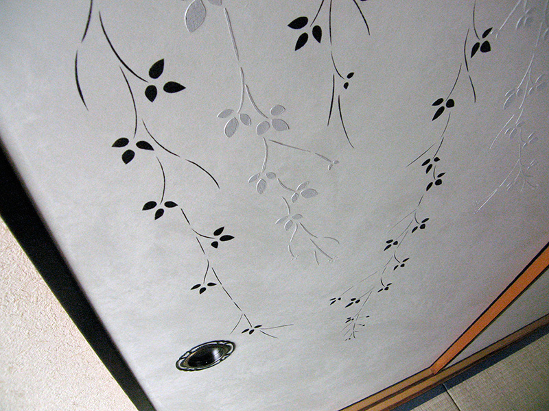 越前手漉雲肌和紙の襖（ふすま）「萩」