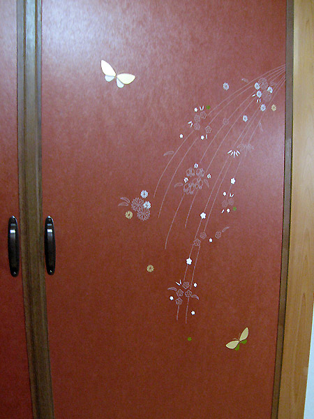 胡蝶・四君子襖