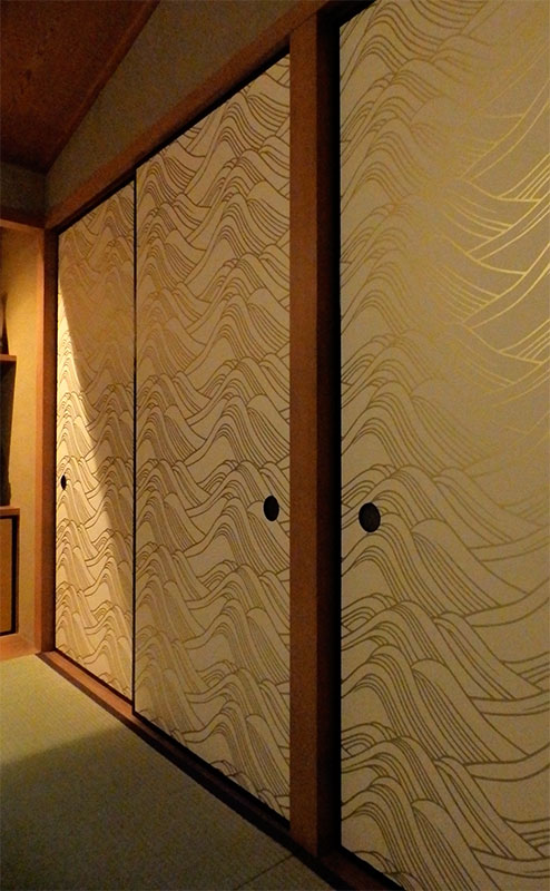 からかみ襖　光琳大波