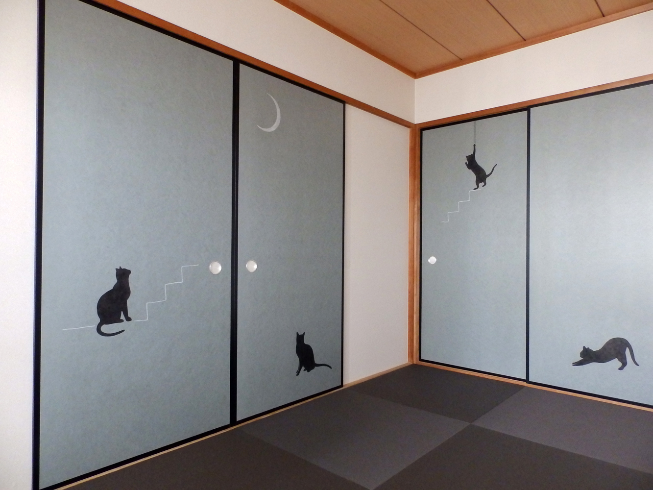 4種類のcat　猫柄の襖