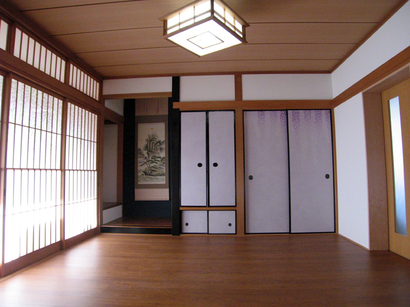 藤柄のふすま
