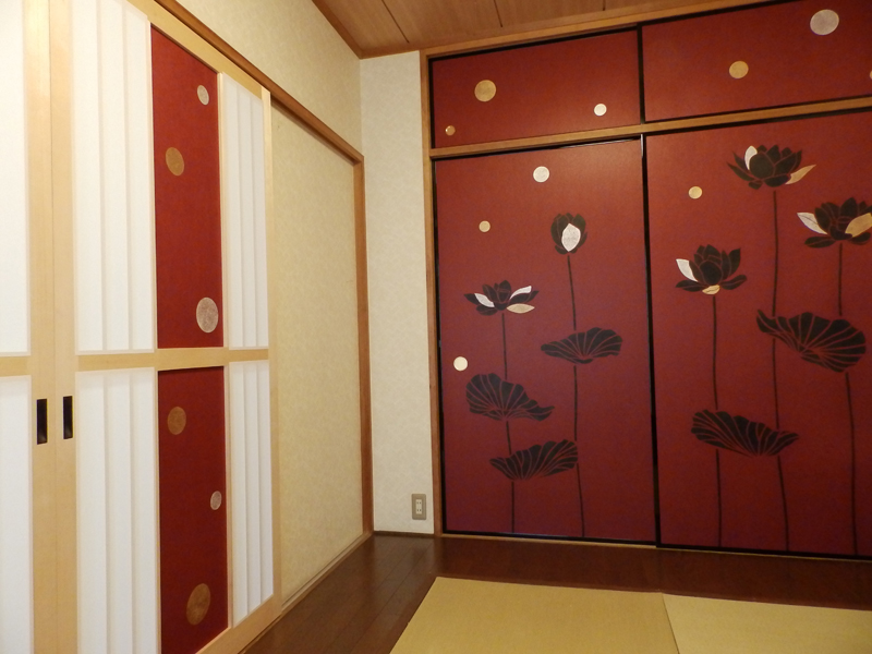 赤柿渋のふすま