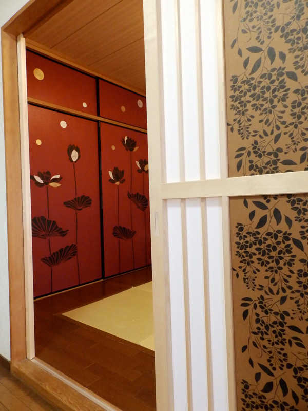 赤柿渋のふすま