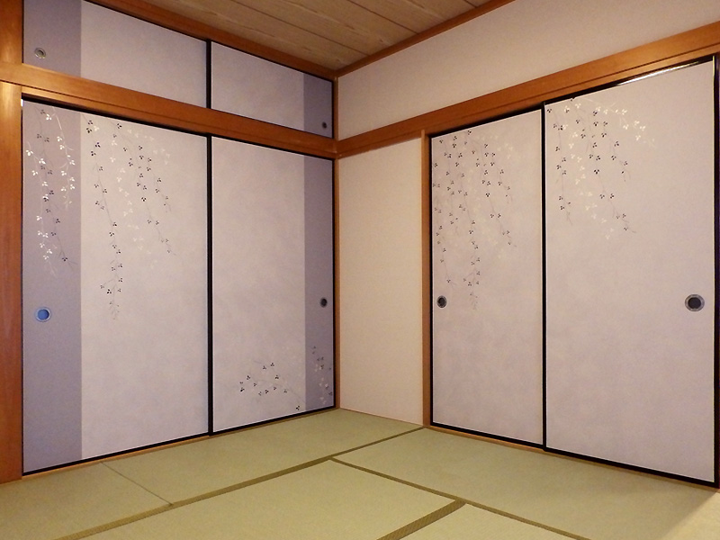 巾広のふすま「萩」